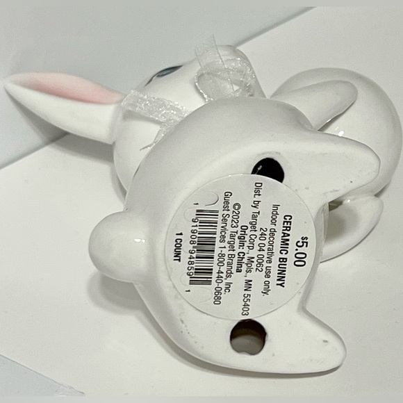 2023 Target Spritz 6.6" Ceramic Easter Bunny With Egg Decorative Figurine Retro - Picture 5 of 5